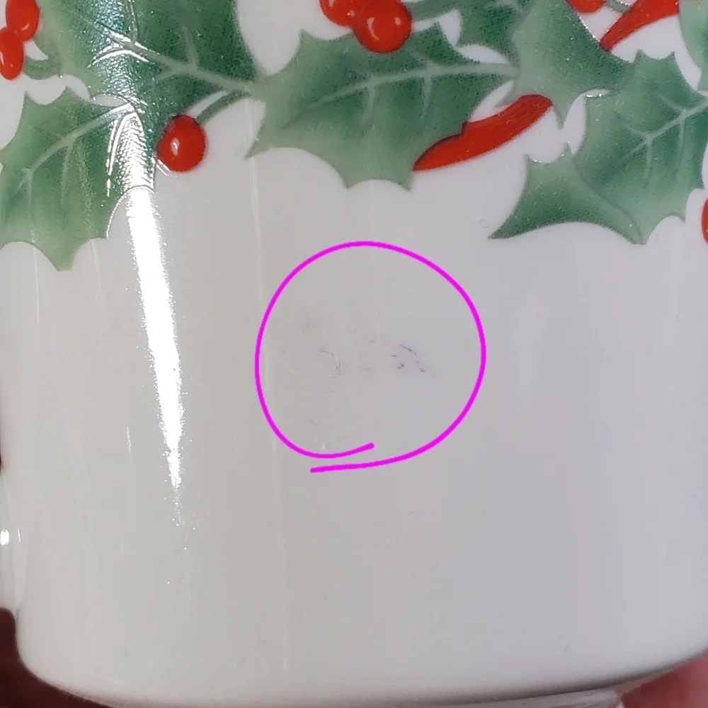 Sango Noel 1990 Christmas Teacups Mug Set of 4 Vintage Holiday Christmas